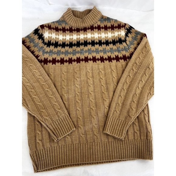 jcpenney | Sweaters | Jcpenney Fair Isle Sweater Xl Brown Neutrals Wintux  Orlon Acrylic | Poshmark